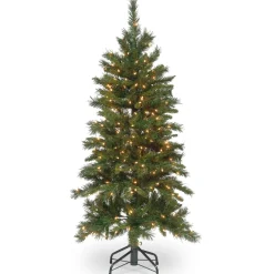 Pre-Lit Christmas Trees*The Holiday Aisle Adrihana Slender Green Christmas Tree Realistic Artificial Fir Cashmere Christmas Tree