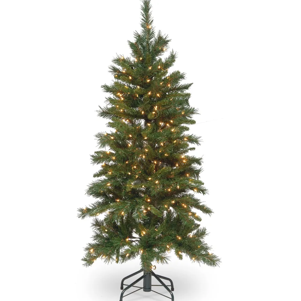Pre-Lit Christmas Trees*The Holiday Aisle Adrihana Slender Green Christmas Tree Realistic Artificial Fir Cashmere Christmas Tree