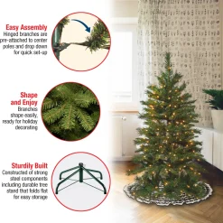 Pre-Lit Christmas Trees*The Holiday Aisle Adrihana Slender Green Christmas Tree Realistic Artificial Fir Cashmere Christmas Tree