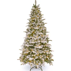 Pre-Lit Christmas Trees*Mercury Row Artificial Fir Flocked/Frosted Christmas Tree With Lights