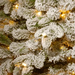 Pre-Lit Christmas Trees*Mercury Row Artificial Fir Flocked/Frosted Christmas Tree With Lights