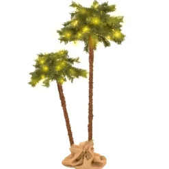 Pre-Lit Christmas Trees*The Holiday Aisle Artificial Palm Tree Holiday Party Decoration Christmas Tree With Leds