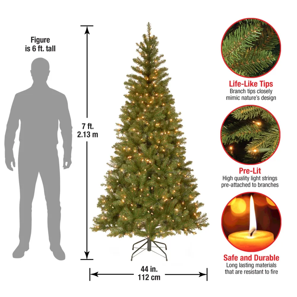 Pre-Lit Christmas Trees*The Holiday Aisle Aspen Spruce 7' Green Christmas Tree With 400 Clear/White Lights