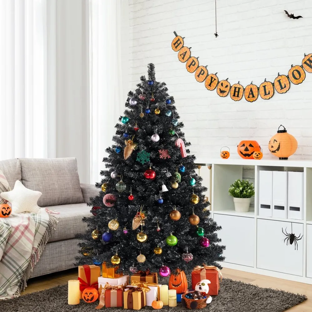 Pre-Lit Christmas Trees*The Holiday Aisle Black Spruce Feather Christmas Tree With 300 Lights