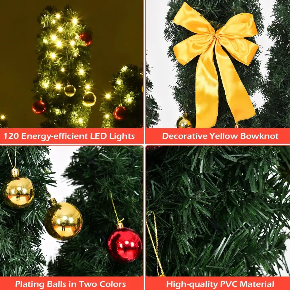 Pre-Lit Christmas Trees*The Holiday Aisle Cactus 6' Green Pine Artificial Christmas Tree With 120 White Lights
