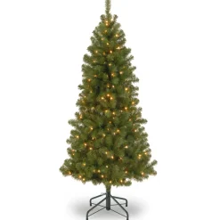 Pre-Lit Christmas Trees*The Holiday Aisle Canadian Fir 6' Green Artificial Christmas Tree With 200 Clear/White Lights