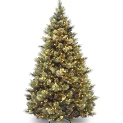 Pre-Lit Christmas Trees*Steelside Ceibhfhionn Pine Green Artificial Christmas Tree With Clear/White Lights