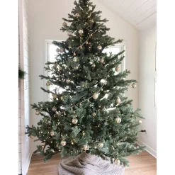 Pre-Lit Christmas Trees*Christmas Time 7.5-Foot Pre-Lit Virginia Fir Green Christmas Tree, Clear Smart Lights