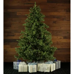 Pre-Lit Christmas Trees*Christmas Time 7.5-Foot Pre-Lit Virginia Fir Green Christmas Tree, Clear Smart Lights