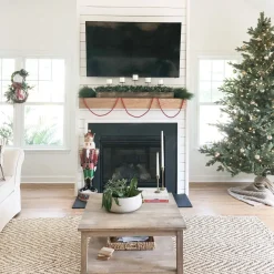 Pre-Lit Christmas Trees*Christmas Time 7.5-Foot Pre-Lit Virginia Fir Green Christmas Tree, Clear Smart Lights