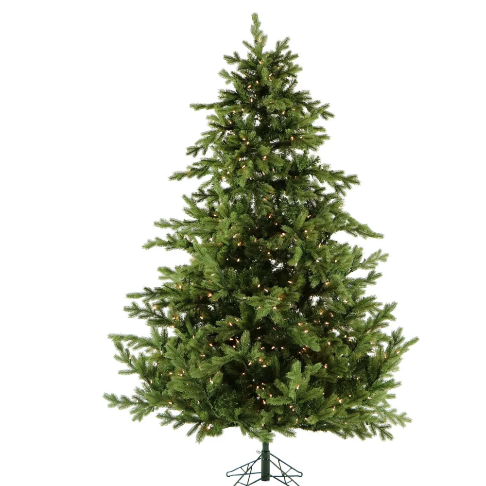 Pre-Lit Christmas Trees*Christmas Time 7.5-Foot Pre-Lit Virginia Fir Green Christmas Tree, Clear Smart Lights