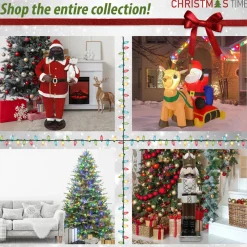 Pre-Lit Christmas Trees*Christmas Time 7.5-Foot Pre-Lit Virginia Fir Green Christmas Tree, Clear Smart Lights