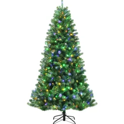 Pre-Lit Christmas Trees*Costway Green Pine Cashmere Christmas Tree With Led Lights
