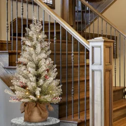 Pre-Lit Christmas Trees*The Holiday Aisle Dunhill Fir 3' Green Artificial Christmas Tree With 35 Clear/White Lights