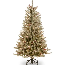 Pre-Lit Christmas Trees*The Holiday Aisle Dunhill Fir 4.5' Green/White Fir Artificial Christmas Tree With 350 Clear/White Lights
