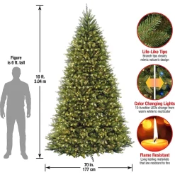Pre-Lit Christmas Trees*Gracie Oaks Dunhill Fir 10' H Green Christmas Tree With 1200 Led Lights