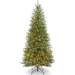 Pre-Lit Christmas Trees*The Holiday Aisle Dunhill Fir 6'6'' H Slender Green Realistic Artificial Fir Christmas Tree With 500 Lights