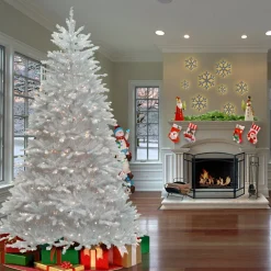 Pre-Lit Christmas Trees*Mercury Row Dunhill White Fir Christmas Tree With Lights