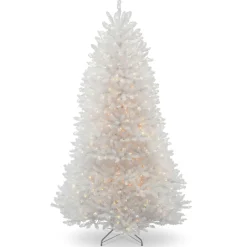 Pre-Lit Christmas Trees*Mercury Row Dunhill White Fir Christmas Tree With Lights