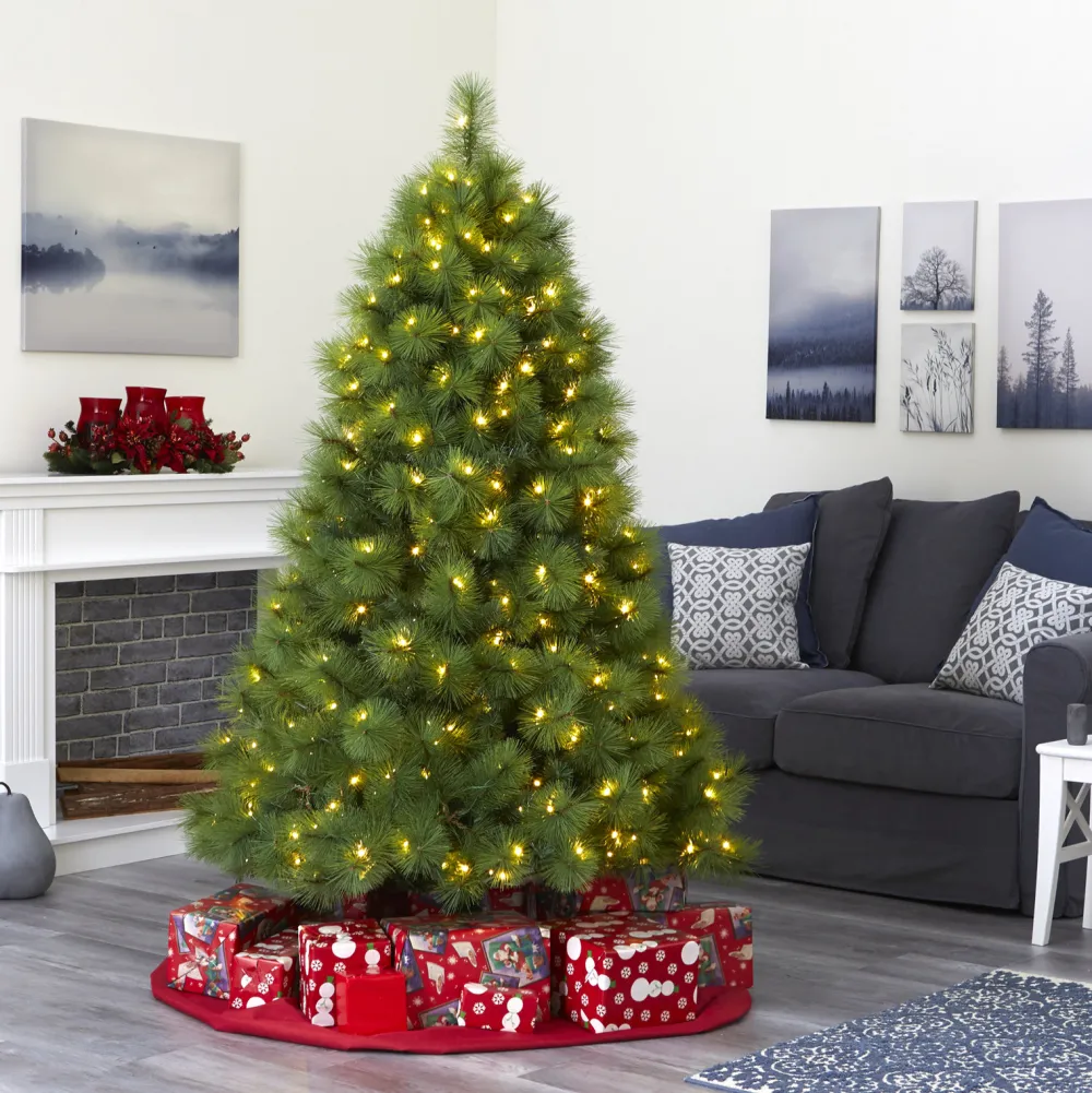 Pre-Lit Christmas Trees*The Holiday Aisle Easy Set-Up Lighted Artificial Scotch Pine Christmas Tree - Stand Included