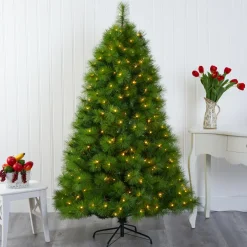 Pre-Lit Christmas Trees*The Holiday Aisle Easy Set-Up Lighted Artificial Scotch Pine Christmas Tree - Stand Included