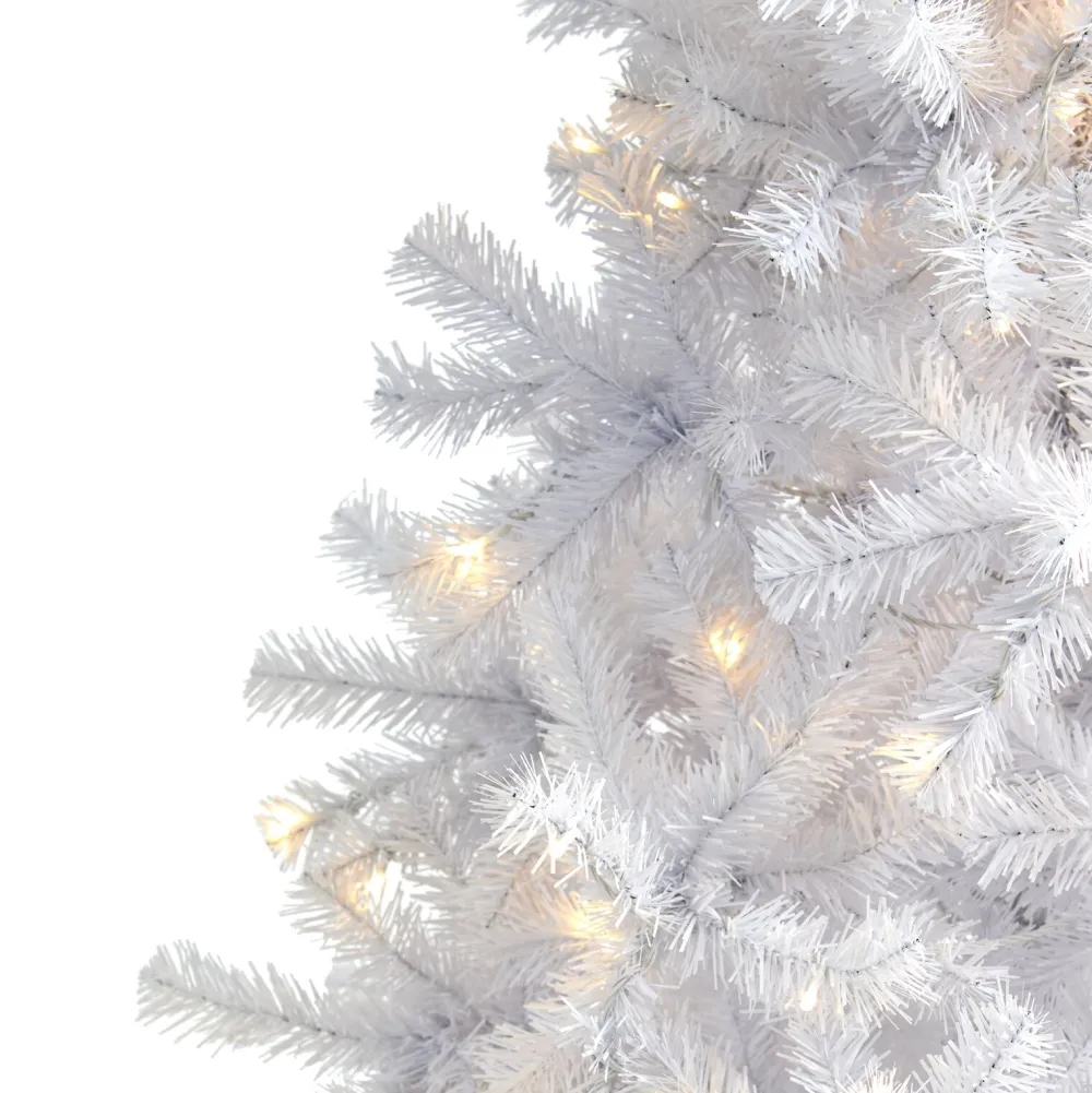 Pre-Lit Christmas Trees*The Holiday Aisle Easy Set-Up Lighted Artificial White Pine Christmas Tree - Stand Included