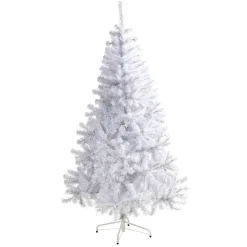 Pre-Lit Christmas Trees*The Holiday Aisle Easy Set-Up Lighted Artificial White Pine Christmas Tree - Stand Included