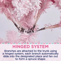 Pre-Lit Christmas Trees*The Holiday Aisle Easy Set-Up Lighted Artificial Spruce Christmas Tree - Stand Included