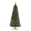 Pre-Lit Christmas Trees*Three Posts Easy Stow 6' 6" H Green Realistic Artificial Pine Cashmere Christmas Tree 300 Led Lights