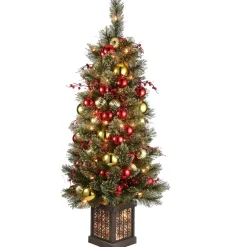 Pre-Lit Christmas Trees*The Holiday Aisle Entrance 4' Green Pine Christmas Tree With 100 Clear Lights