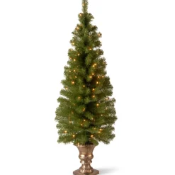 Pre-Lit Christmas Trees*The Twillery Co. Entryway 5' Green Spruce Christmas Tree With 100 Clear/White Lights