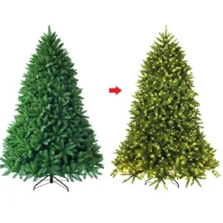 Pre-Lit Christmas Trees*The Holiday Aisle Extra Full Green Realistic Artificial Fir Christmas Tree With 650 Led Lights