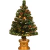 Pre-Lit Christmas Trees*The Holiday Aisle Fiber Optic 2.67' H Extra Full Green Pvc Pine Christmas Tree Fiber Optic Color Changing/Combination Lights