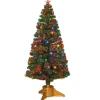 Pre-Lit Christmas Trees*The Holiday Aisle Fiber Optic 6' H Green Spruce Christmas Tree With Fiber Optic Color Changing/Combination Lights