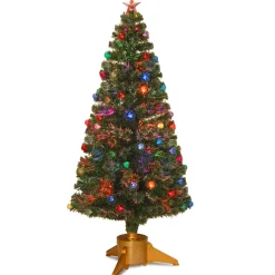 Pre-Lit Christmas Trees*The Holiday Aisle Fiber Optic 6' H Green Spruce Christmas Tree With Fiber Optic Color Changing/Combination Lights
