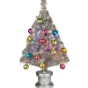 Pre-Lit Christmas Trees*The Holiday Aisle Fiber Optic 2.67' Silver Pine Artificial Christmas Tree With Multi-Color Lights