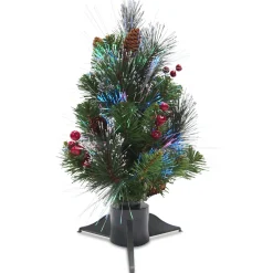 Pre-Lit Christmas Trees*The Holiday Aisle Fiber Optic Crestwood 1.5' Green Spruce Artificial Christmas Tree