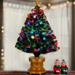 Pre-Lit Christmas Trees*Andover Mills Fiber Optic Green Artificial Fir Christmas Tree With Color Changing/Combination