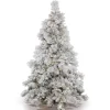 Pre-Lit Christmas Trees*The Holiday Aisle Flocked Alberta 9' White/Green Alberta Artificial Christmas Tree With 950 Led Clear/White Lights With Stand