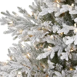 Pre-Lit Christmas Trees*The Holiday Aisle Flocked Fir Artificial Christmas Tree With Clear Lights