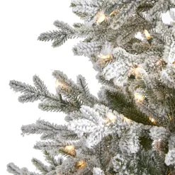 Pre-Lit Christmas Trees*The Holiday Aisle Flocked Fir Artificial Christmas Tree With Clear Lights