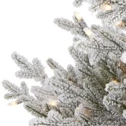 Pre-Lit Christmas Trees*The Holiday Aisle Flocked Fir Artificial Christmas Tree With Clear Lights