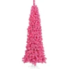 Pre-Lit Christmas Trees*Hashtag Home Flocked Pink Fir Artificial Christmas Tree