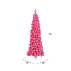 Pre-Lit Christmas Trees*Hashtag Home Flocked Pink Fir Artificial Christmas Tree