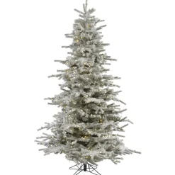 Pre-Lit Christmas Trees*The Holiday Aisle Flocked Sierra 12' White Fir Artificial Christmas Tree With 1850 Led White Lights With Stand