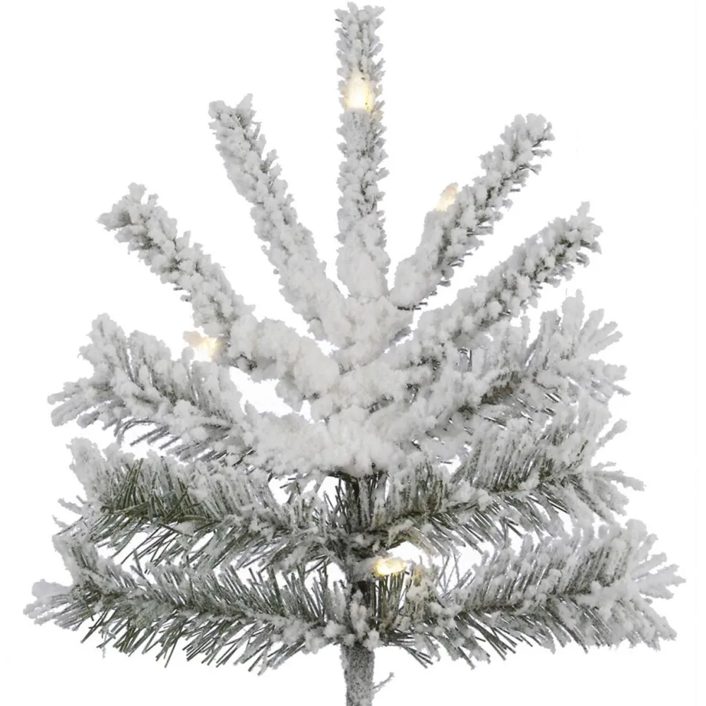 Pre-Lit Christmas Trees*The Holiday Aisle Flocked Sierra 12' White Fir Artificial Christmas Tree With 1850 Led White Lights With Stand