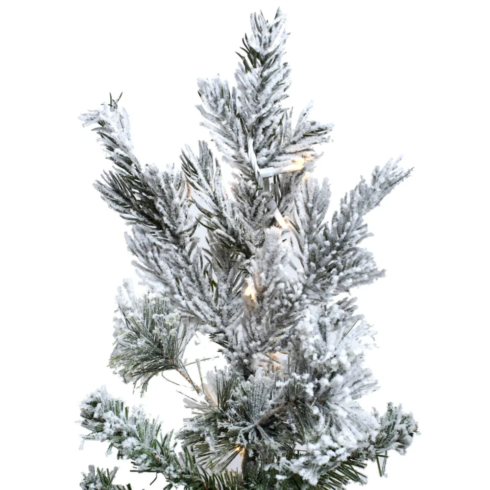 Pre-Lit Christmas Trees*The Holiday Aisle Flocked Sierra 12' White Fir Artificial Christmas Tree With 1850 Led White Lights With Stand