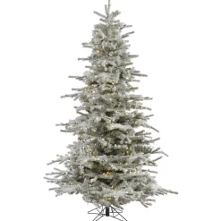 Pre-Lit Christmas Trees*The Holiday Aisle Flocked Sierra 12' White Fir Artificial Christmas Tree With 1850 Led White Lights With Stand