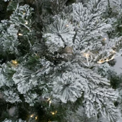 Pre-Lit Christmas Trees*The Holiday Aisle Flocked Slim 7.5' Fir Artificial Christmas Tree With 700 Warm White Led Lights