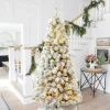 Pre-Lit Christmas Trees*The Holiday Aisle Flocked Spruce Christmas Tree With Lights